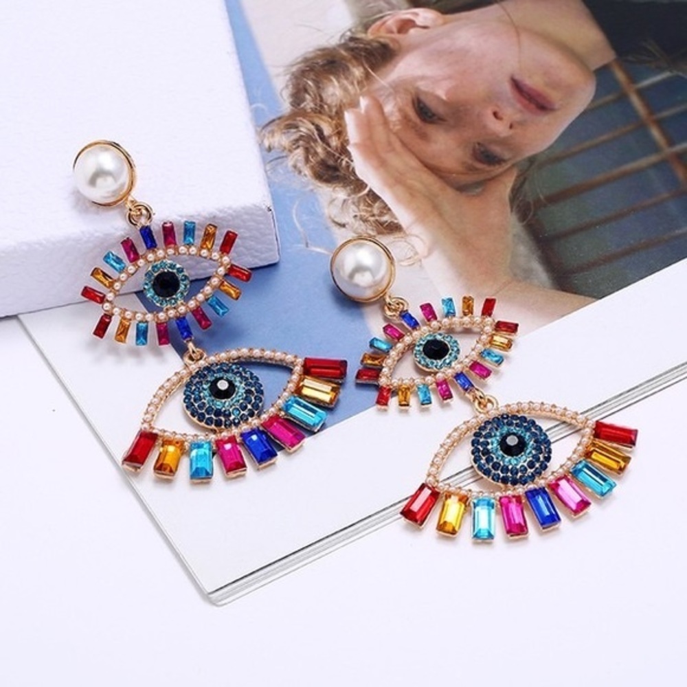 L’nue Double Evil Eye Earrings - Picture 2 of 4
